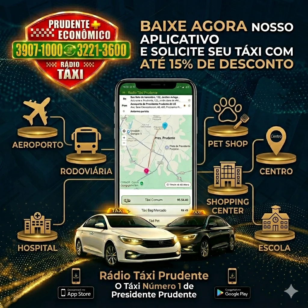 Táxi em Presidente Prudente 24 horas